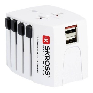 Adaptateur de voyage international 230V + 2x port USB