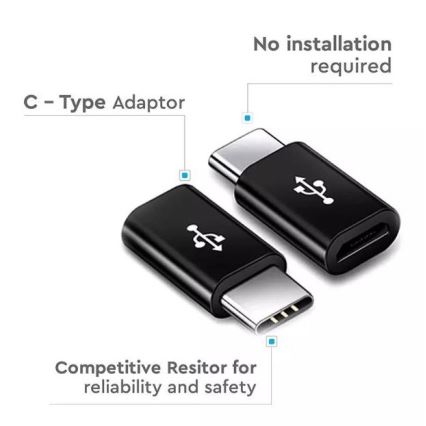 Adaptateur Micro USB pour USB C noir