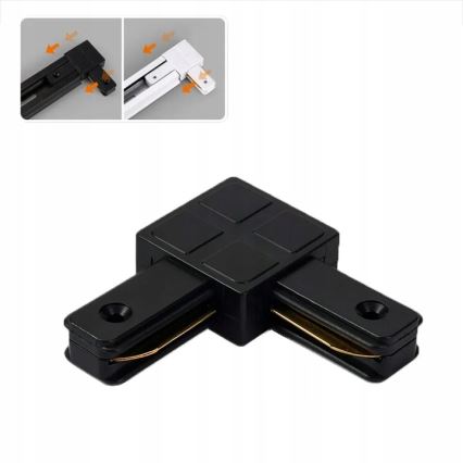 Adapter voor armaturen in 1-fase railsysteem, type L, zwart