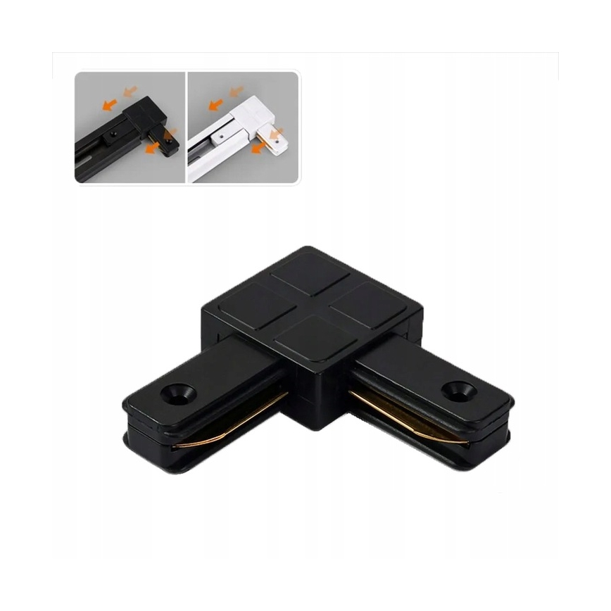 Adapter voor armaturen in 1-fase railsysteem, type L, zwart
