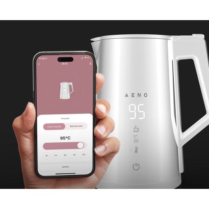 AENO - Bouilloire électrique intelligente avec écran LED 1,7 l 2200W/230V blanche