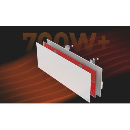 AENO - Panneau électrique connecté à infrarouge 700W minuteur/thermostat IP44 Wi-fi blanc