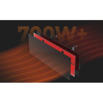 AENO - Panneau électrique connecté à infrarouge 700W minuteur/thermostat IP44 Wi-fi noir