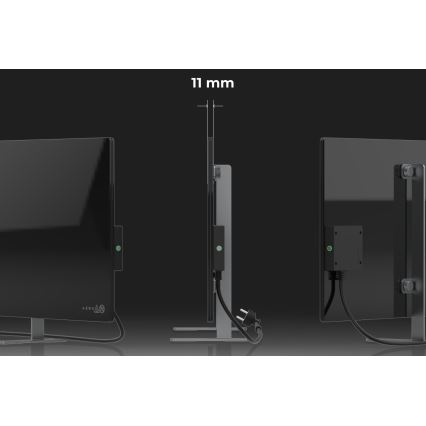 AENO - Panneau électrique connecté à infrarouge 700W minuteur/thermostat IP44 Wi-fi noir