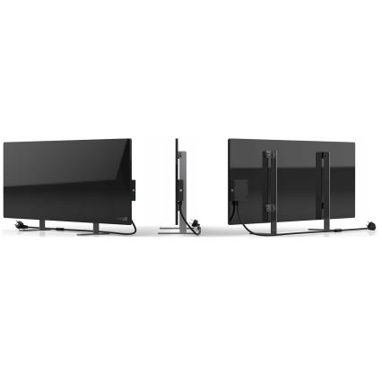 AENO - Panneau électrique connecté à infrarouge avec LED écran 700W minuteur/thermostat IP44 Wi-fi noir