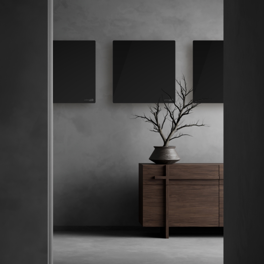 AENO - Panneau infrarouge électrique intelligent 500 W minuterie/thermostat Wi-Fi blanc