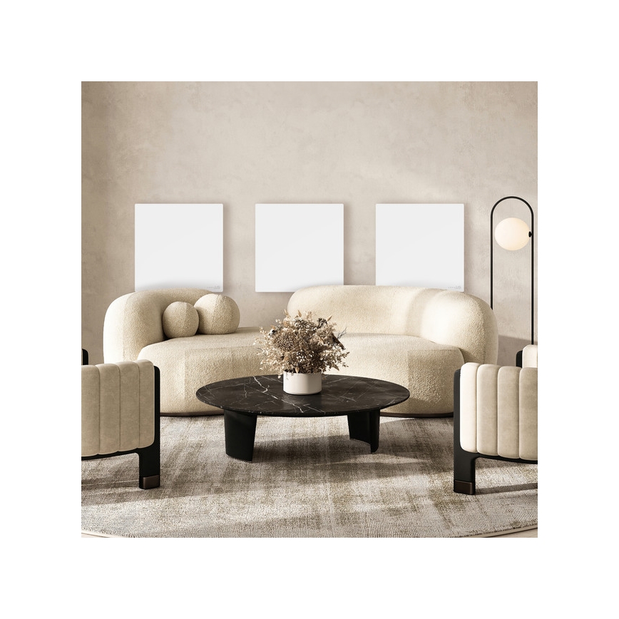 AENO - Slim elektrisch infraroodpaneel 500 W timer/thermostaat Wi‑Fi wit