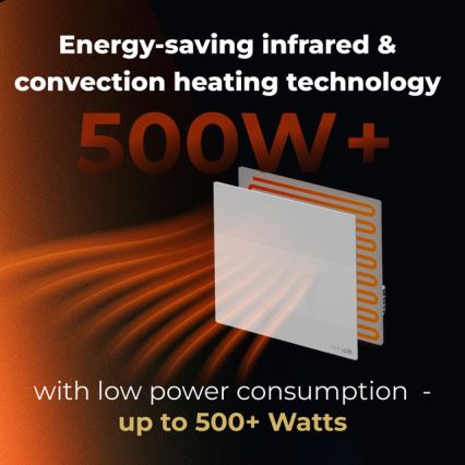 AENO - Slim elektrisch infraroodpaneel 500 W timer/thermostaat Wi‑Fi wit