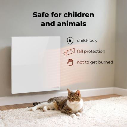 AENO - Slim elektrisch infraroodpaneel 500 W timer/thermostaat Wi‑Fi wit