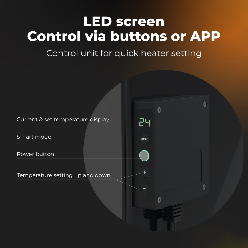 AENO - Slim elektrisch infraroodpaneel 500W timer/thermostaat Wi-Fi wit