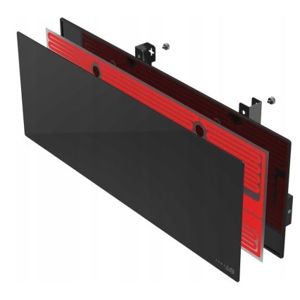 AENO - Slim elektrisch infraroodpaneel met LED scherm 700W timer/thermostaat IP44 Wi-fi zwart