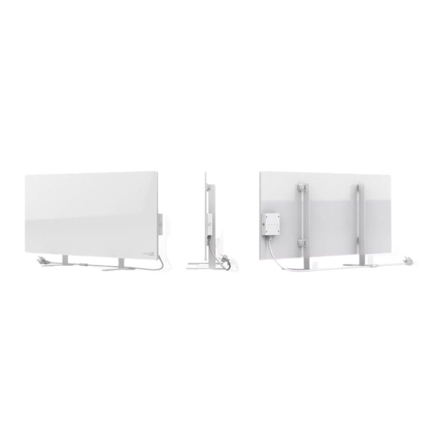 AENO - Slim elektrisch infraroodpaneel met LED-display 700W timer/thermostaat IP44 Wi-fi wit