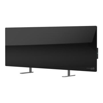 AENO - Slim elektrisch infraroodpaneel met LED scherm 700W timer/thermostaat IP44 Wi-fi zwart