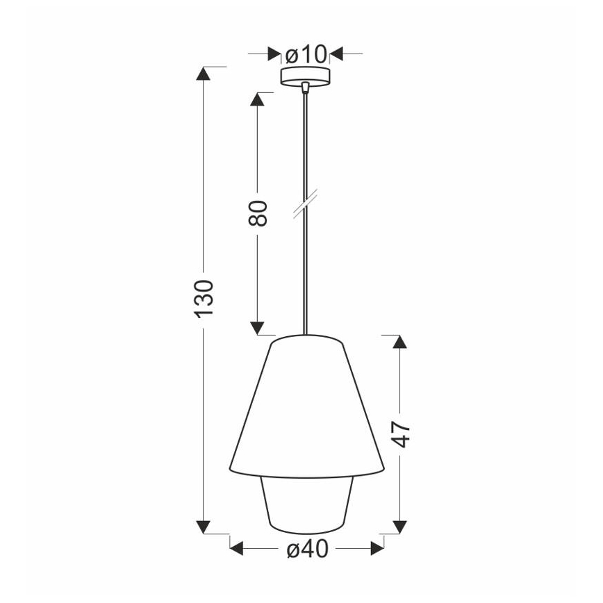 AFRICA Hanger Lamp on Cord, 1x E27/40W/230V, Ø 40 cm, Brown/Cream