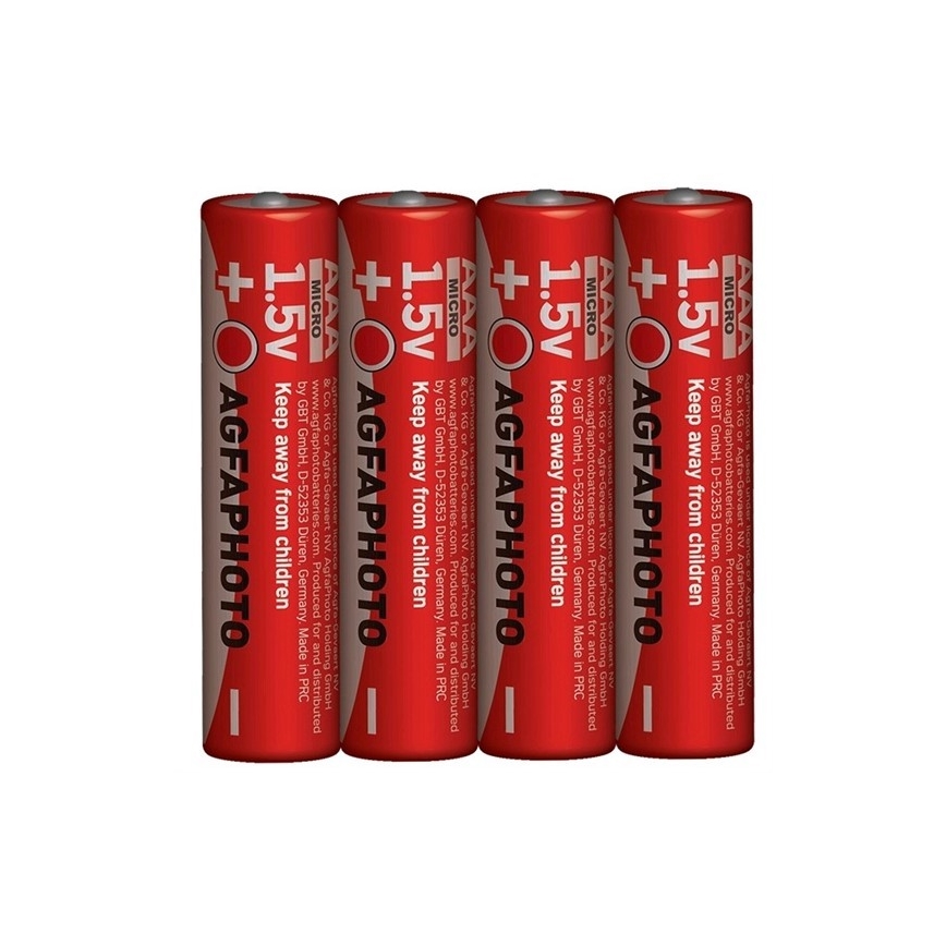4 zinkbatterijen AAA 1,5V