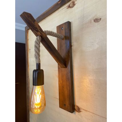 AHSAP Muur Lamp 1x E27/40W/230V, Pine/Walnut