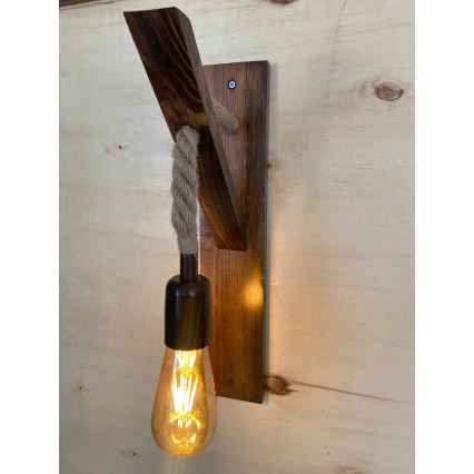 AHSAP Muur Lamp 1x E27/40W/230V, Pine/Walnut