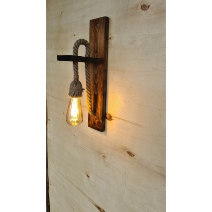 AHSAP Muur Lamp 1xE27/40W/230V Pine/Walnut