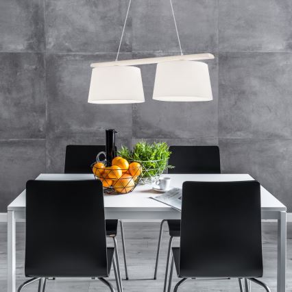 Hanglamp aan kabel AIDA 2xE27/60W/230V eiken