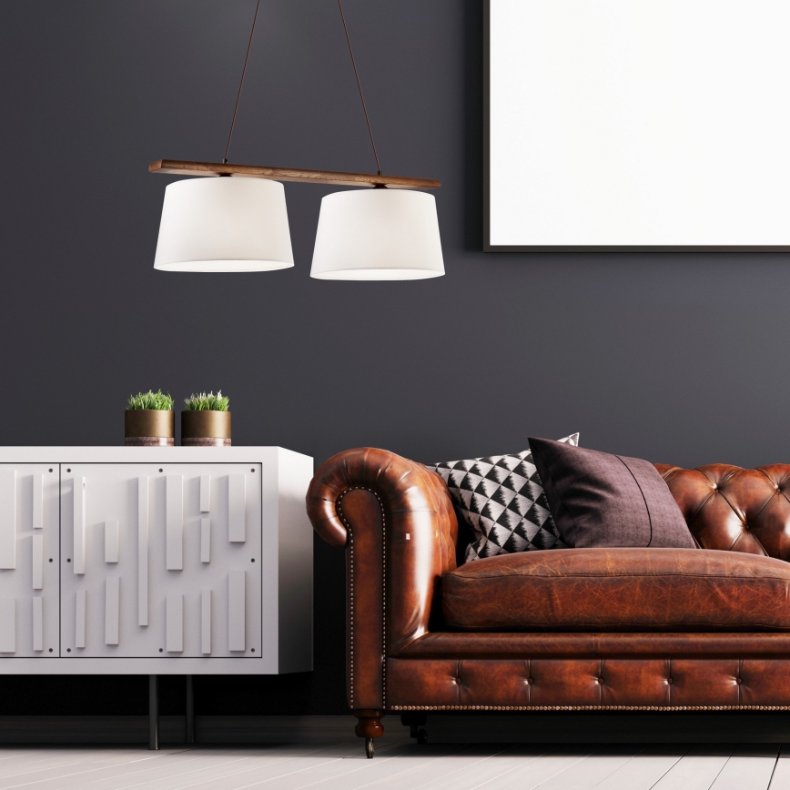 AIDA hanglamp met kabel 2xE27/60W/230V walnoot