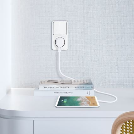 Aigostar - Huisschakelaar 2P met stopcontact 1x10A/250V SCHUKO