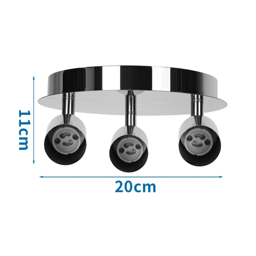 Aigostar - 3-lichts spotlamp 3xGU10/60W/230V glanzend chroom
