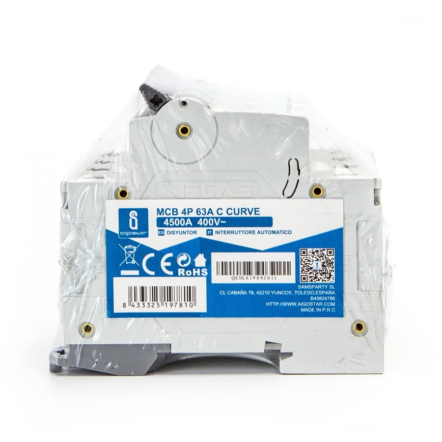 Aigostar - 4-polige automaat 4P-63A-C 400V