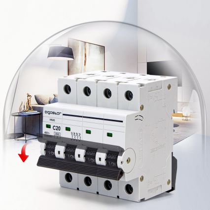 Aigostar - 4-polige installatieautomaat 4P-20A-C 400V