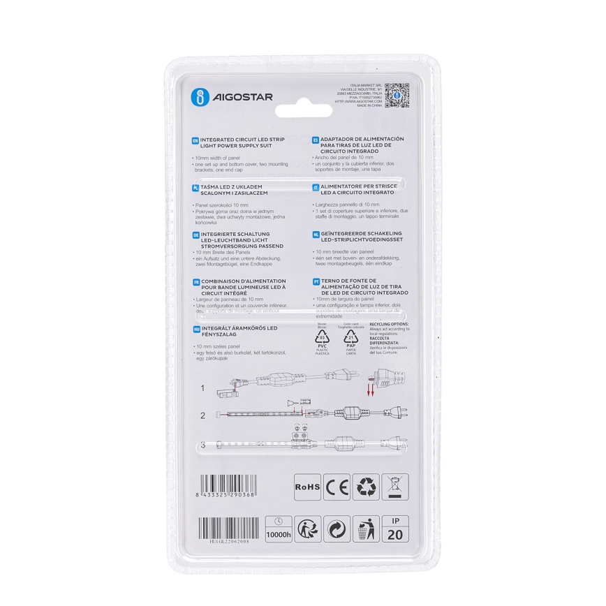 Aigostar - Alimentation pour rubans LED 10 mm 600W/230V blanc