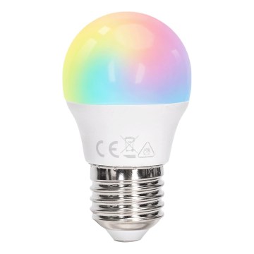 Aigostar - Ampoule LED RGBW dimmable G45 E27/4,8W/230V 3000K + télécommande