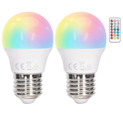 Aigostar - Ampoule LED RGBW dimmable G45 E27/6W/230V 3000K + télécommande