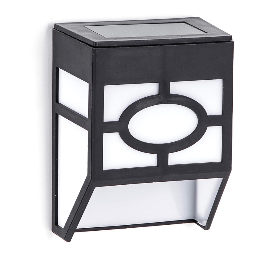 Aigostar - Applique murale solaire LED/0,006W/1,2V 100 mAh 2700K IP44 noir