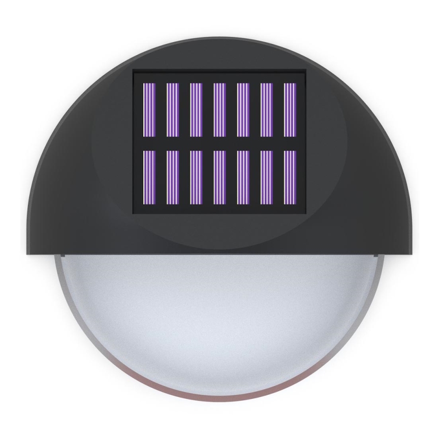 Aigostar - Applique murale solaire LED/1W/1,2V noir 200 mAh 2700K IP44