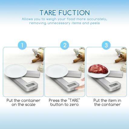 Aigostar - Balance de cuisine pliable 5kg chrome mat