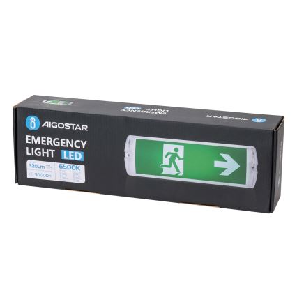 Aigostar - Bloc de secours EMERGENCY EXIT LED/4W/230V IP65 6500K 600mAh