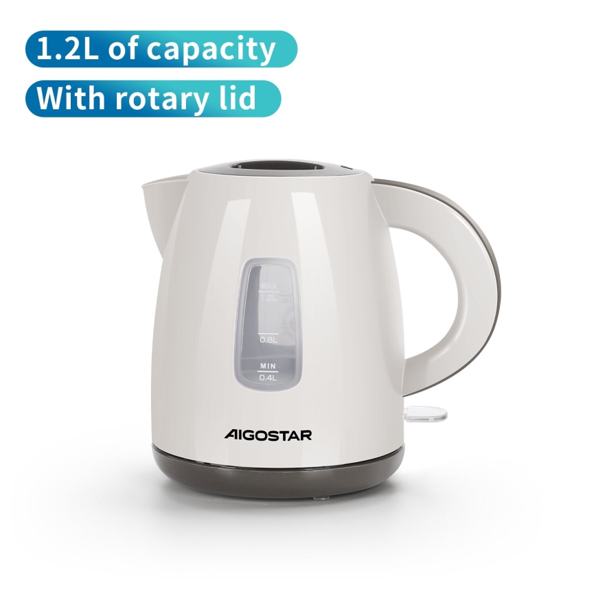 Aigostar - Bouilloire 1,2l 2200W/230V beige