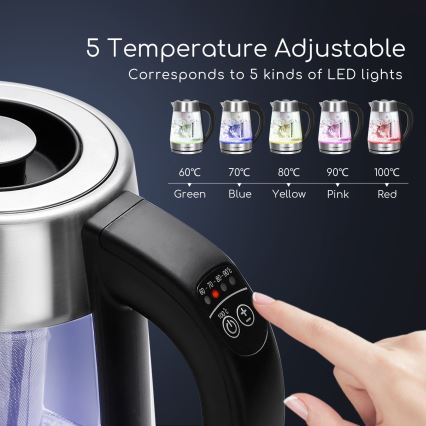 Aigostar - Bouilloire avec filtre 1,7 l 2200W/230V