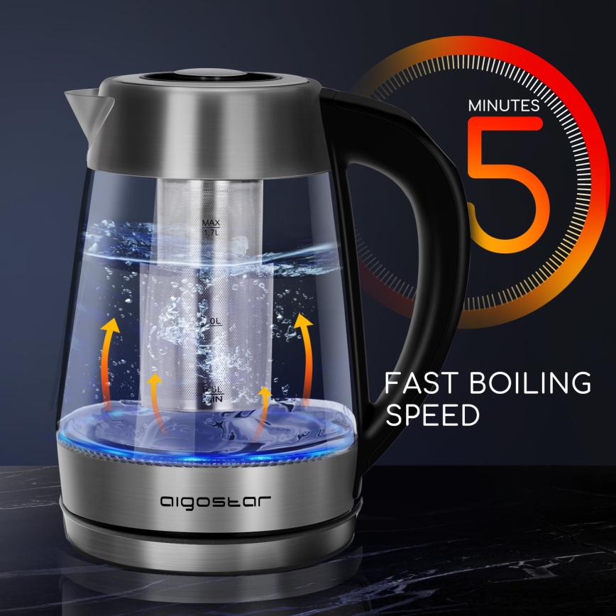 Aigostar - Bouilloire avec filtre 1,7 l 2200W/230V