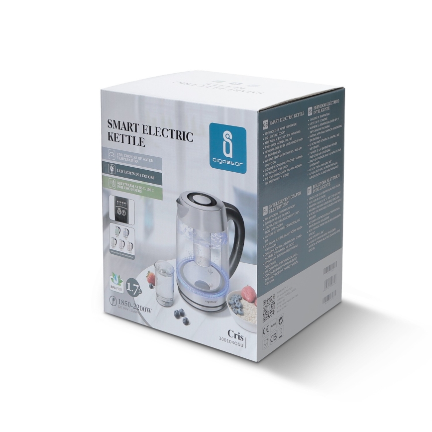 Aigostar - Bouilloire avec filtre 1,7 l 2200W/230V