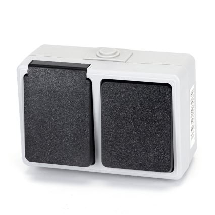 Aigostar - Buiten schakelaar 1P met stopcontact 1x16A/250V IP54 SCHUKO