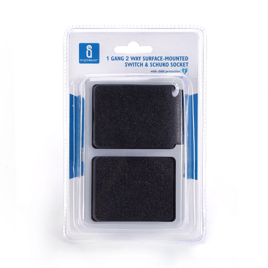 Aigostar - Buiten schakelaar 1P met stopcontact 1x16A/250V IP54 SCHUKO