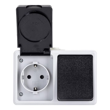Aigostar - Buiten schakelaar 1P met stopcontact 1x16A/250V IP54