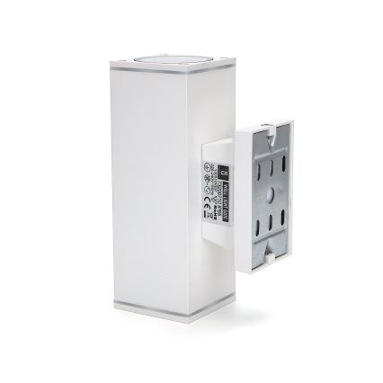 Aigostar - Buitenmuurlamp 2xGU10/230V IP65 wit vierkant