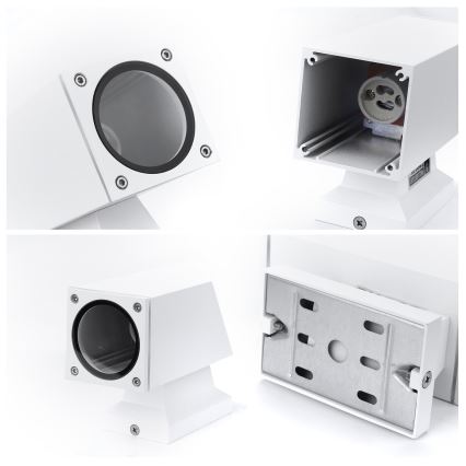 Aigostar - Buitenmuurlamp 2xGU10/230V IP65 wit vierkant