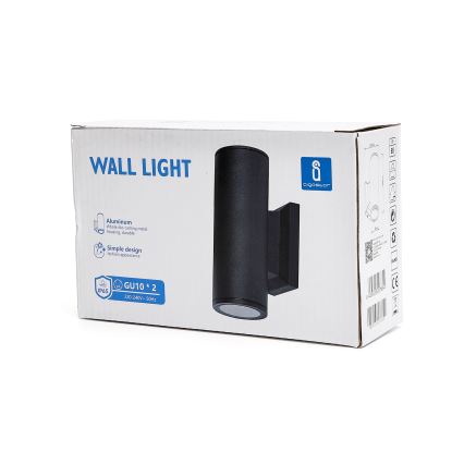 Aigostar - Buitenmuurlamp 2xGU10/35W/230V zwart IP65 rond