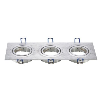 Aigostar - Cadre triple pour spot encastrable GU10 25,5x9,1 cm chrome mat
