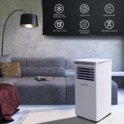 Aigostar - Climatiseur mobile intelligent 3 en 1 1003W/230V 9000 BTU Wi-Fi blanc + télécommande