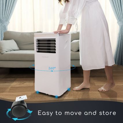 Aigostar - Climatiseur mobile intelligent 3 en 1 1003W/230V 9000 BTU Wi-Fi blanc + télécommande