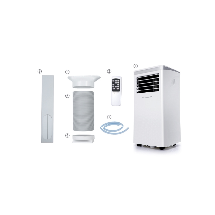 Aigostar - Climatiseur mobile intelligent 3 en 1 1003W/230V 9000 BTU Wi-Fi blanc + télécommande