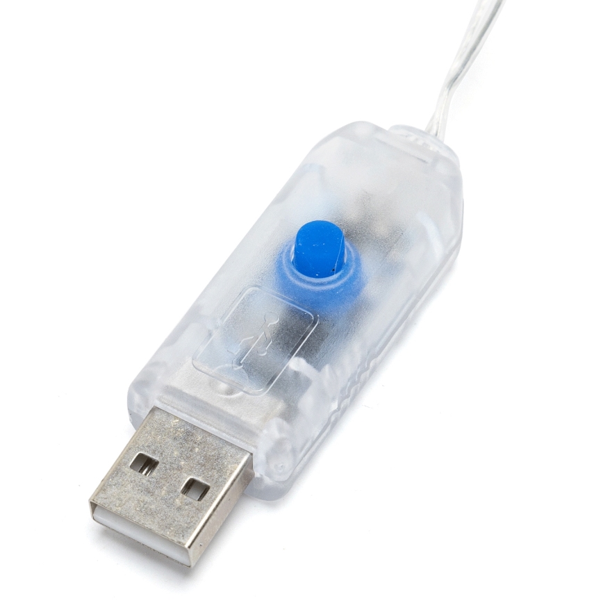 Aigostar - decoratieve LED-lichtsnoer 10xLED/5W/USB 5 m warm wit